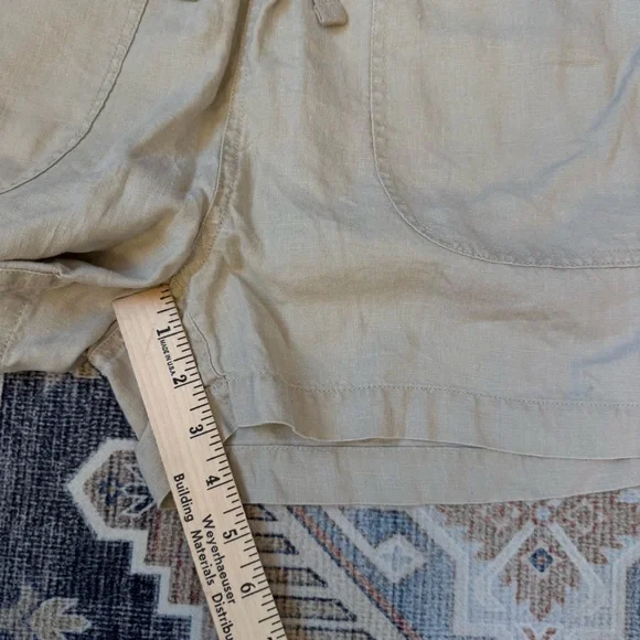Quince 100% European Organic Linen Pull On Drawstring Shorts Driftwood Tan Sz M - Picture 16 of 16